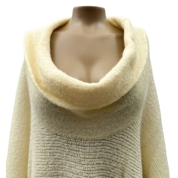 Splendid Colorblock Loose Fit‎ Knit Cowl Neck Tunic Sweater Cream Tan Women L - Picture 11 of 11